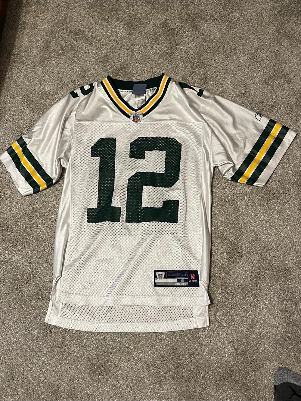 Green Bay Packers #12 Aaron Rodgers Away Football Jersey - White & Green